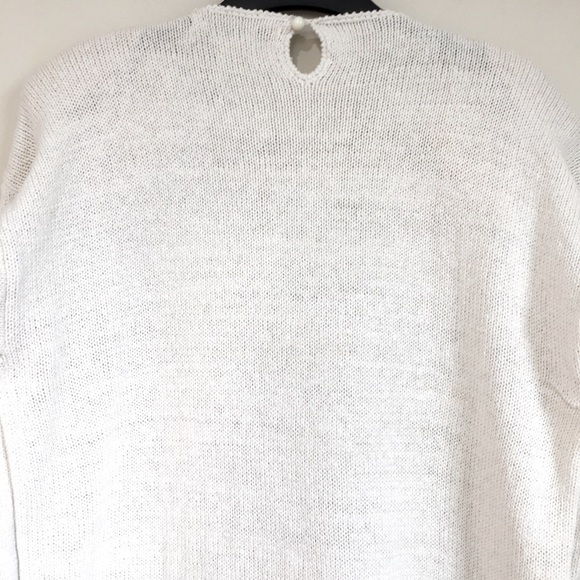 Victoria Harbour vintage 80s off white pear embroidery trim oversized sweater - Picture 7 of 16